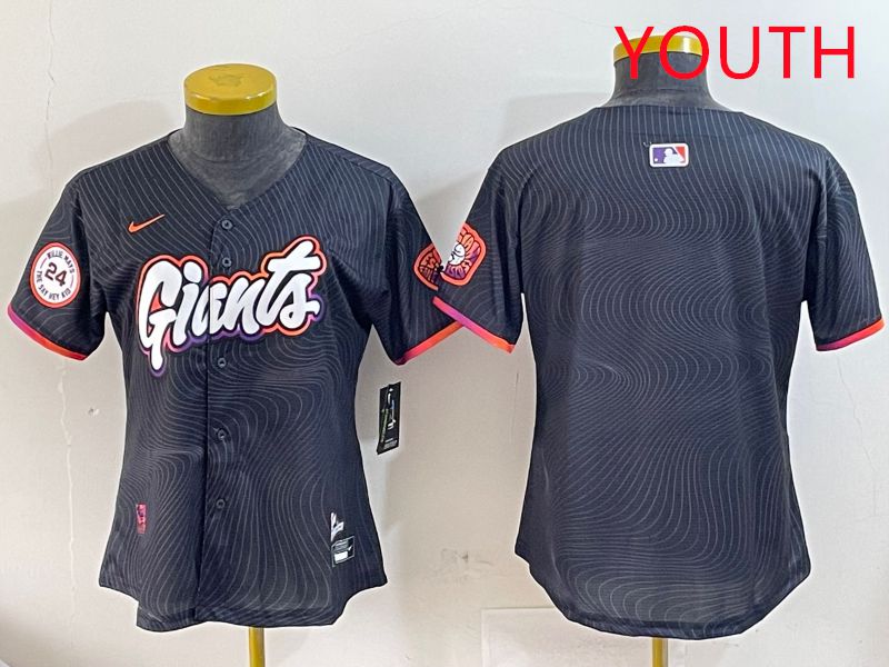 Youth San Francisco Giants Blank Black Second generation Joint Name 2025 Nike MLB Jersey style 2->youth mlb jersey->Youth Jersey